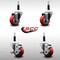 Service Caster 3'' SS Red Poly Wheel Swivel 7/8'' Expanding Stem Caster Set 2 Brakes, 4PK SCC-SSEX20S314-PPUB-RED-2-TLB-2-78 - alternate 4